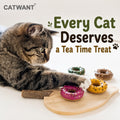 CATWANT Sweet Treats Donut Cat Toy - 4 Flavors Pack of 12