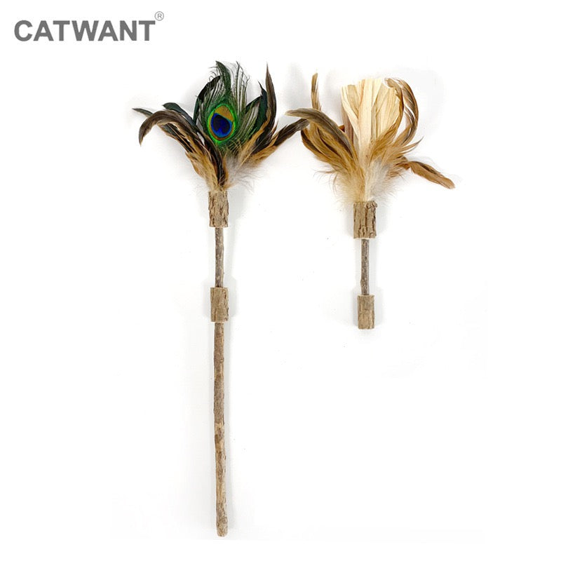 CATWANT Natural Silvervine Cat Teaser Wand